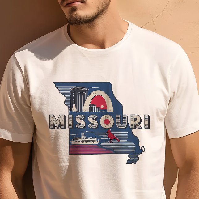 Retro Travel Iconic Missouri Graphic T Shirt (Skapare uppladdad)