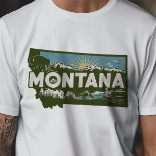 Retro Travel Iconic Montana Graphic T Shirt