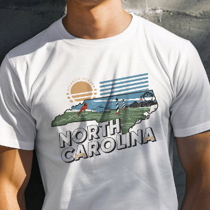 Retro Travel Iconic North Carolina Graphic T Shirt