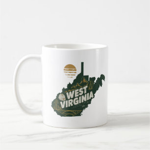 Retro Travel Iconic Väster Virginia Graphic Kaffemugg