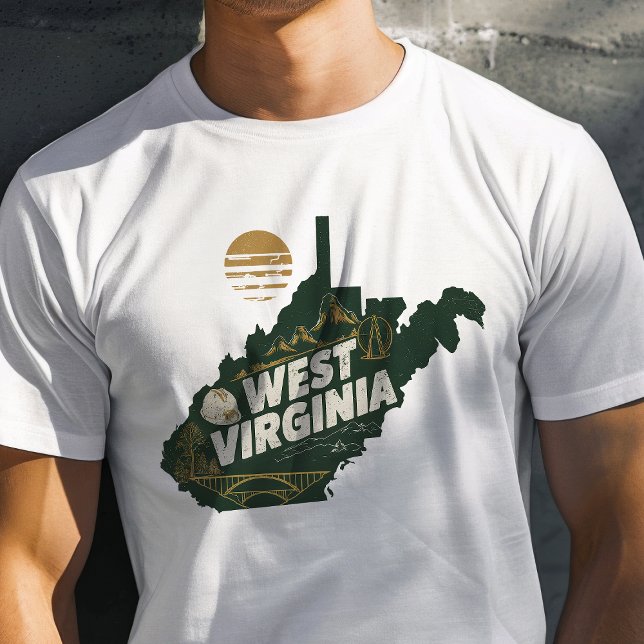 Retro Travel Iconic Väster Virginia Graphic T Shirt (Skapare uppladdad)