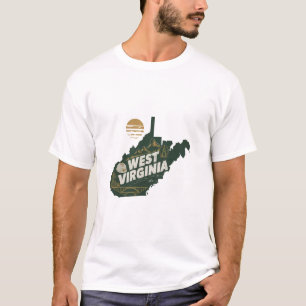 Retro Travel Iconic Väster Virginia Graphic T Shirt