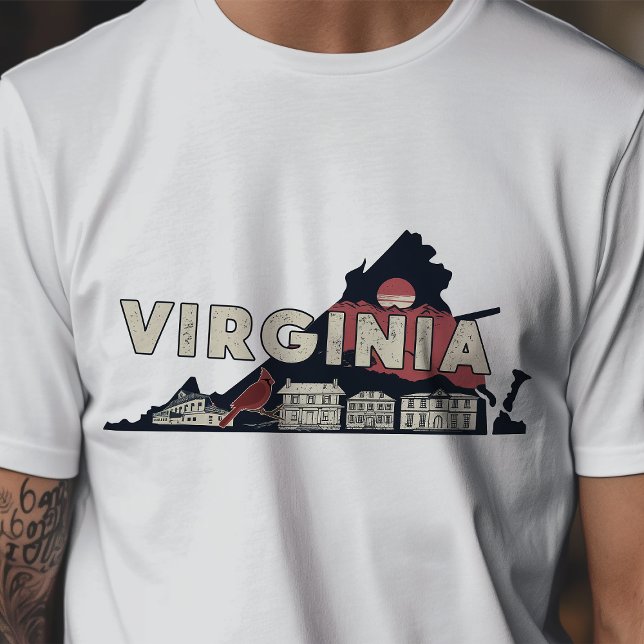 Retro Travel Iconic Virginia Graphic T Shirt (Skapare uppladdad)