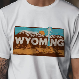 Retro Travel Iconic Wyoming Graphic T Shirt