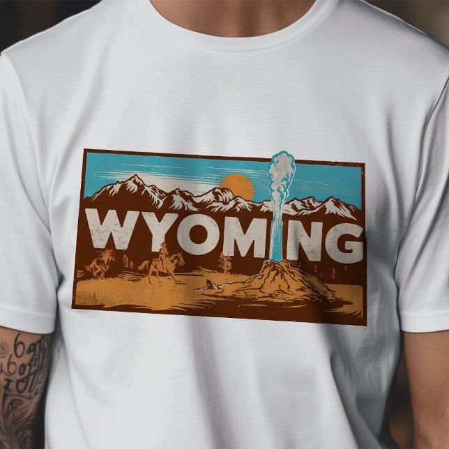 Retro Travel Iconic Wyoming Graphic T Shirt (Skapare uppladdad)