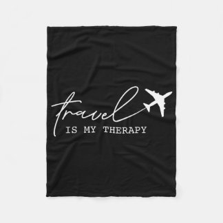 Retro Travel Is My Therapy 2024 Travel Vacation Tr Fleecefilt