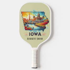 Retro Travel Karta i Iowa-staten