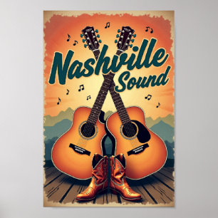 Retro Travel : Nashville Ljud Poster