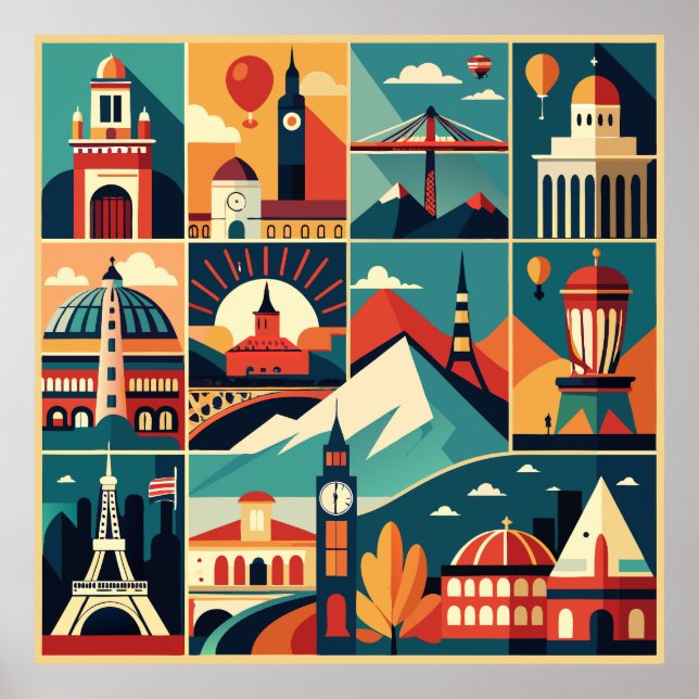 Retro Travel Poster Collage (Framsidan)
