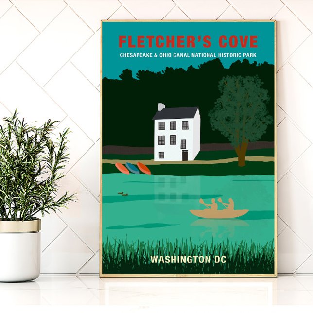 Retro Travel Poster Fletchers Cove Washington DC (Skapare uppladdad)
