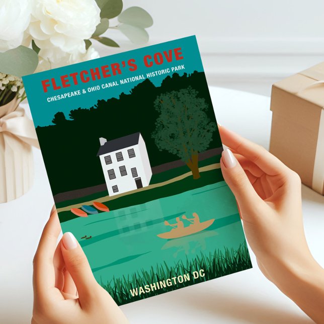 Retro Travel Poster Fletchers Cove Washington DC Tack Kort (Skapare uppladdad)