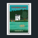 Retro Travel Poster Fletchers Cove Washington DC Vykort<br><div class="desc">Detta vykort för retro-stil-resor har Fletcher's Cove (Fletcher's Boathouse) på Chesapeake & Ohio Canal National Historic Landmark i Washington DC. Det är perfekt för alla som har lagt ut helg på att gå ombord och springa längs den gamla kanalen och handduken.</div>