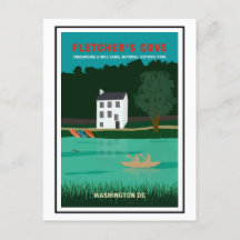Retro Travel Poster Fletchers Cove Washington DC