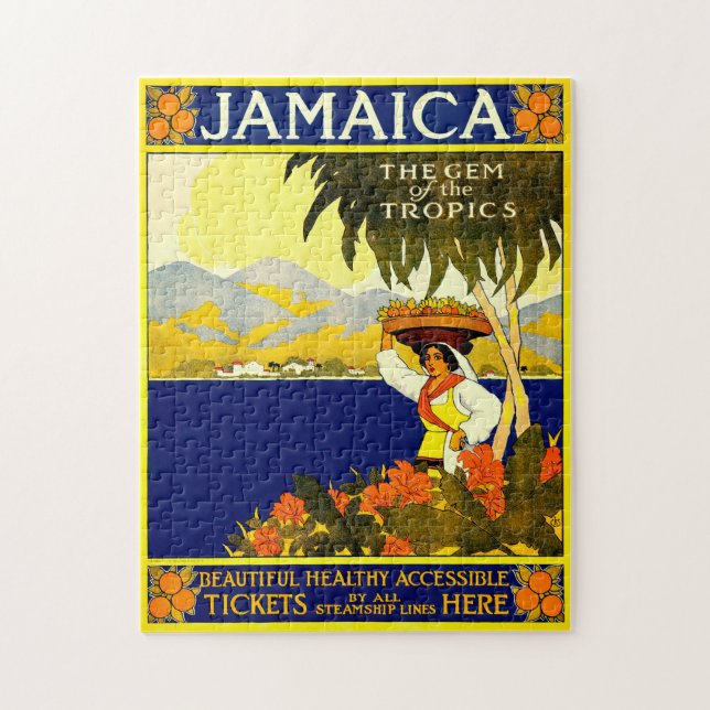 Retro Travel Poster Jamaica. Pussel (Vertikal)