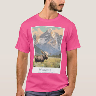 Retro Travel Poster Wyoming - Minimalistic Grand T T Shirt