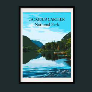 Retro Travel Stil Jacques Cartier nationalpark Poster