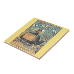 Retro Travelers Guide i Schweiz täcker konst Kakelplatta
