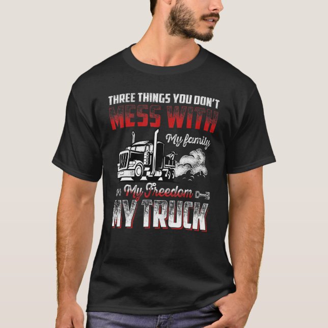 Retro tre Sak du inte  med min familj m T Shirt (Framsida)