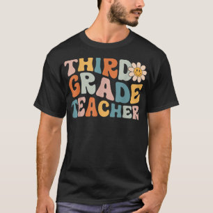 Retro Tredje Klass Lärarlivet - färgad tredje gene T Shirt