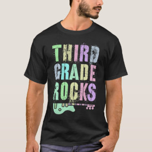 Retro TREDJE KLASS Student STEN Rockstar Teacher 3 T Shirt