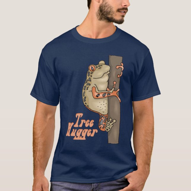 Retro Tree hugger Träd Frog T-Shirt (Framsida)