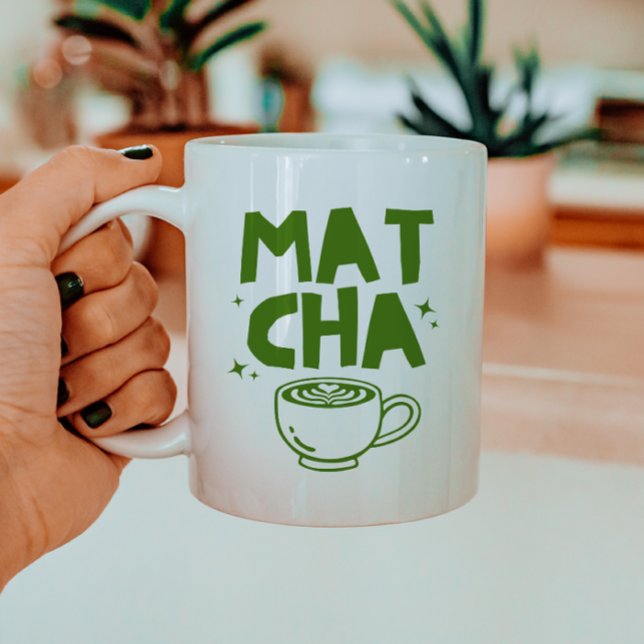 Retro Trendig Grön Matcha Älskare Doodle Kaffemugg (Skapare uppladdad)