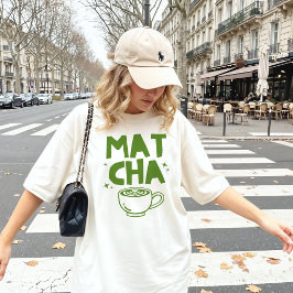 Retro Trendig Grön Matcha Älskare Doodle T Shirt