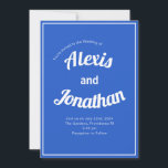 Retro-Trendiget Spelar upp Fransk Blue White Bröll Inbjudningar<br><div class="desc">Inbjudan till minsta lilla Trendig-Fransk för blåvit bröllop</div>