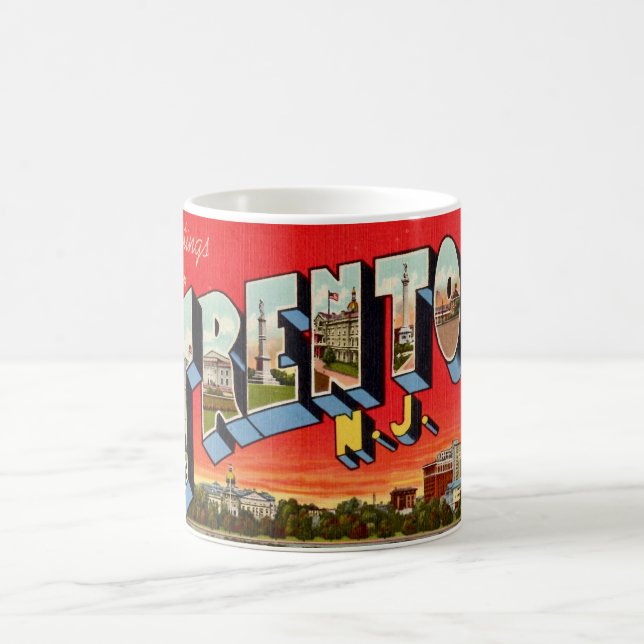 Retro Trenton NJ vykort Kaffemugg (Center)