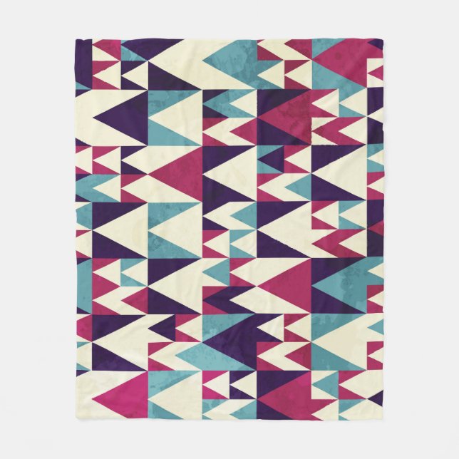 Retro Triangle Geometric Seamless Mönster Fleecefilt (Framsidan)