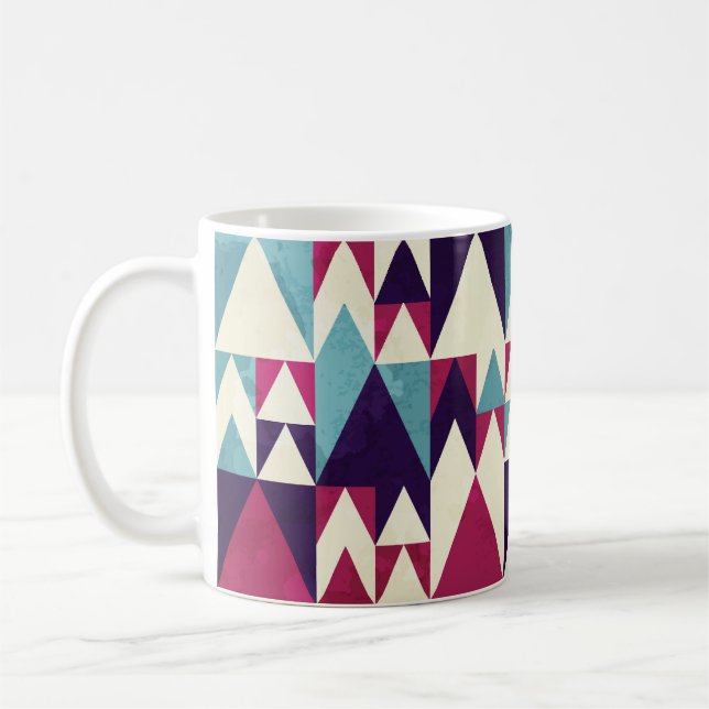 Retro Triangle Geometric Seamless Mönster Kaffemugg (Vänster)