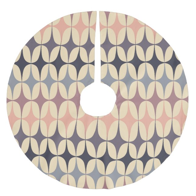 Retro Triangles Abstrakt Geometric Mönster Julgransmatta Borstad Polyester (Framsidan)