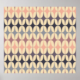 Retro Triangles Abstrakt Geometric Mönster Poster