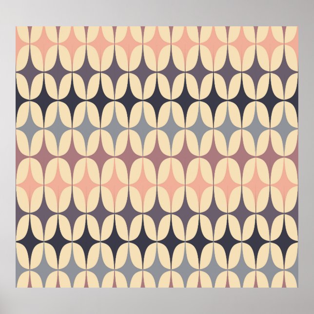 Retro Triangles Abstrakt Geometric Mönster Poster (Framsidan)