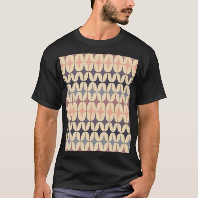 Retro Triangles Abstrakt Geometric Mönster T Shirt (Framsida)