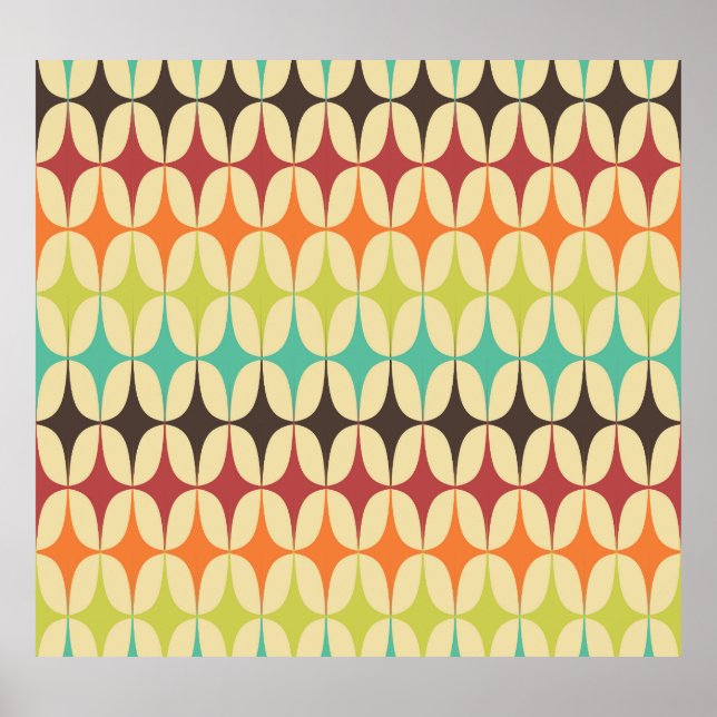 Retro Triangles: Geometric Mönster Throwback Poster (Framsidan)
