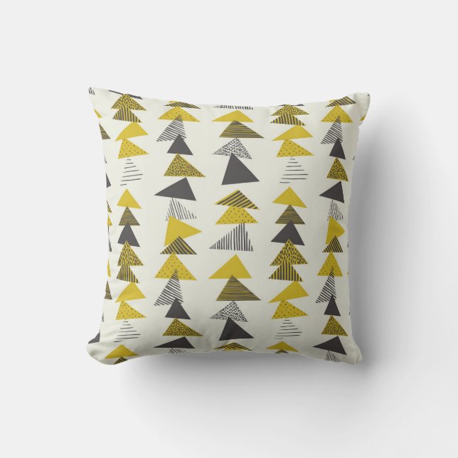 Retro Triangles: varierad sömlös Mönster. Kudde (Framsida)
