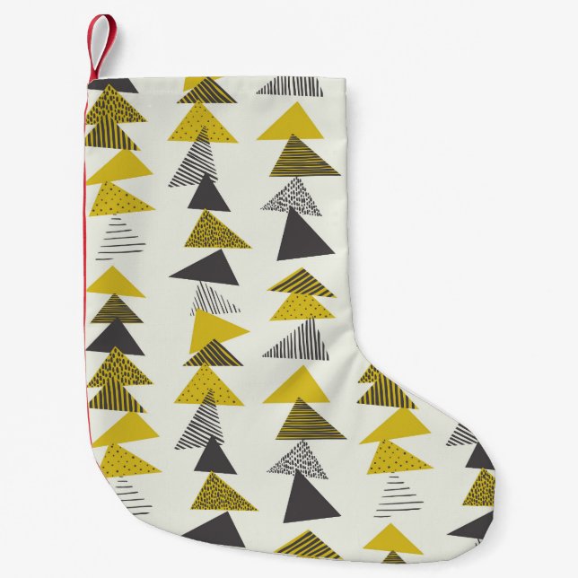 Retro Triangles: varierad sömlös Mönster. Liten Julstrumpa (Framsidan)