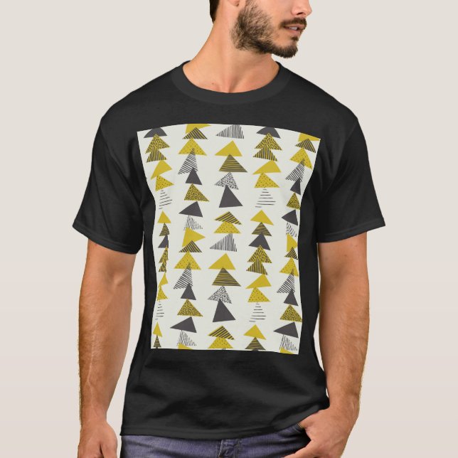 Retro Triangles: varierad sömlös Mönster. T Shirt (Framsida)