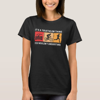 Retro Triathlon Art För manar Women Sport Triathle T Shirt