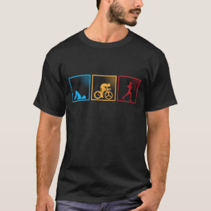 Retro Triathlon Swimming Cycling Runing Idrottsman T Shirt