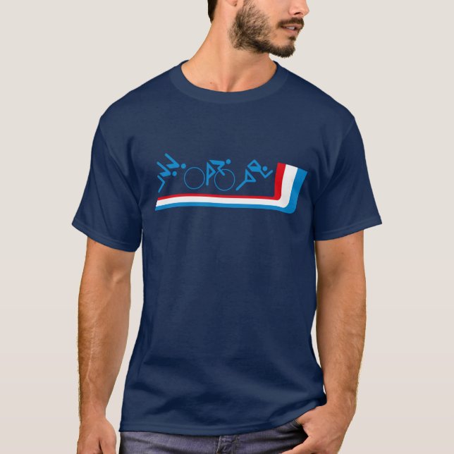 Retro TriathlonT-tröja Tee (Framsida)