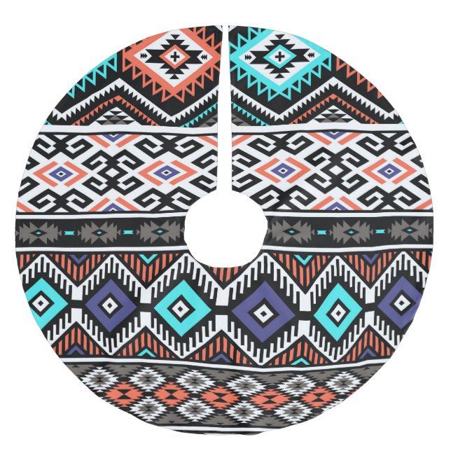 Retro Tribal Navajo: Geometric Seamless. Julgransmatta Borstad Polyester (Framsidan)