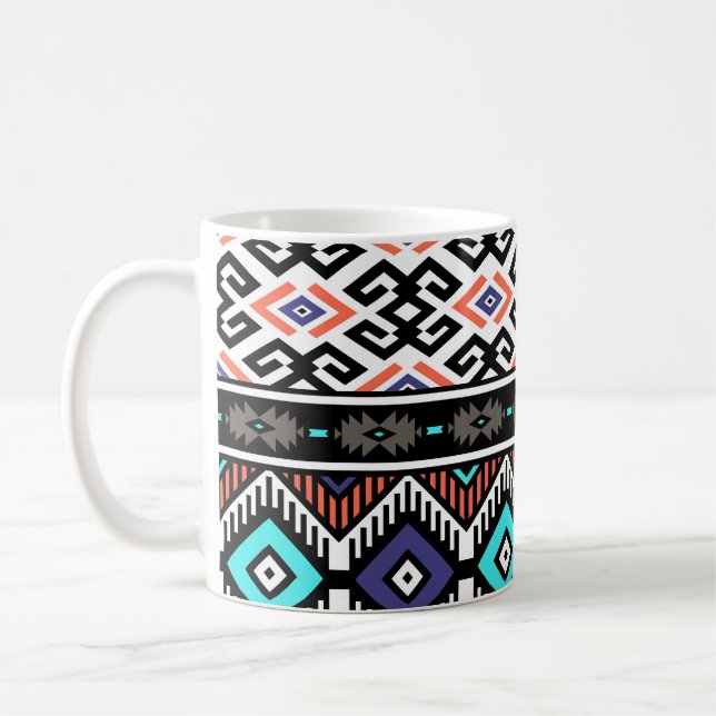 Retro Tribal Navajo: Geometric Seamless. Kaffemugg (Vänster)