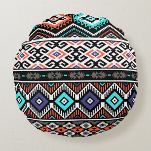 Retro Tribal Navajo: Geometric Seamless. Rund Kudde
