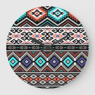 Retro Tribal Navajo: Geometric Seamless. Stor Klocka
