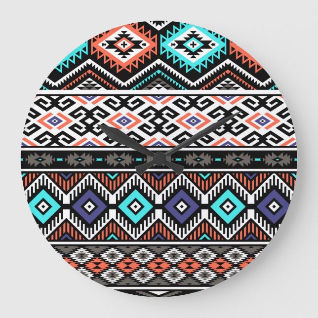 Retro Tribal Navajo: Geometric Seamless. Stor Klocka (Framsida)
