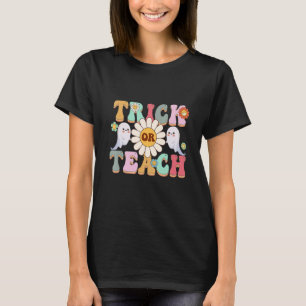 Retro Trick eller Teach Ghost Teacher Halloween Co T Shirt