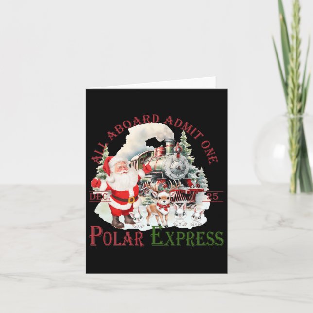 Retro Tro Train Nordpolen Polar Express Alla A Kort (Framsida)