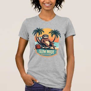 Retro Trögdjur Semester T-Shirt Rolig Tropisk Avsl